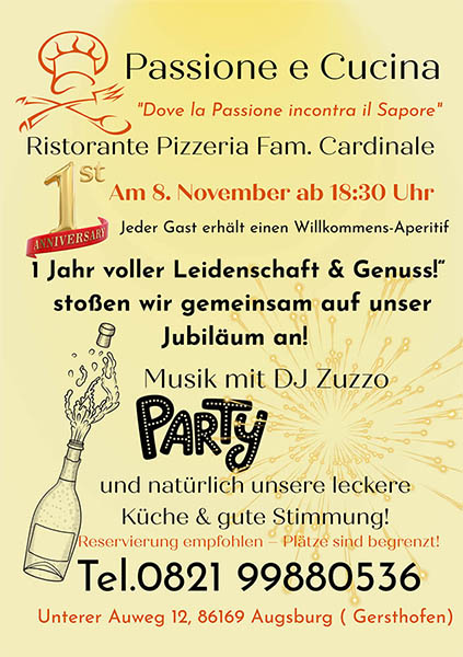 Passione e Cucina, Unterer Auweg 12, 86169 Augsburg, Tel: 0821-99880536 Passione e Cucina, Unterer Auweg 12, 86169 Augsburg, Tel: 0821-99880536