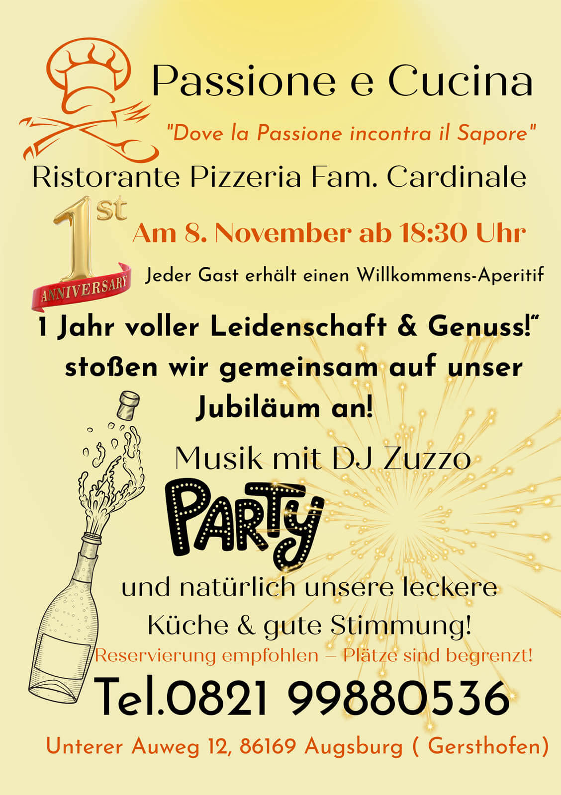 Passione e Cucina, Unterer Auweg 12, 86169 Augsburg, Tel: 0821-99880536