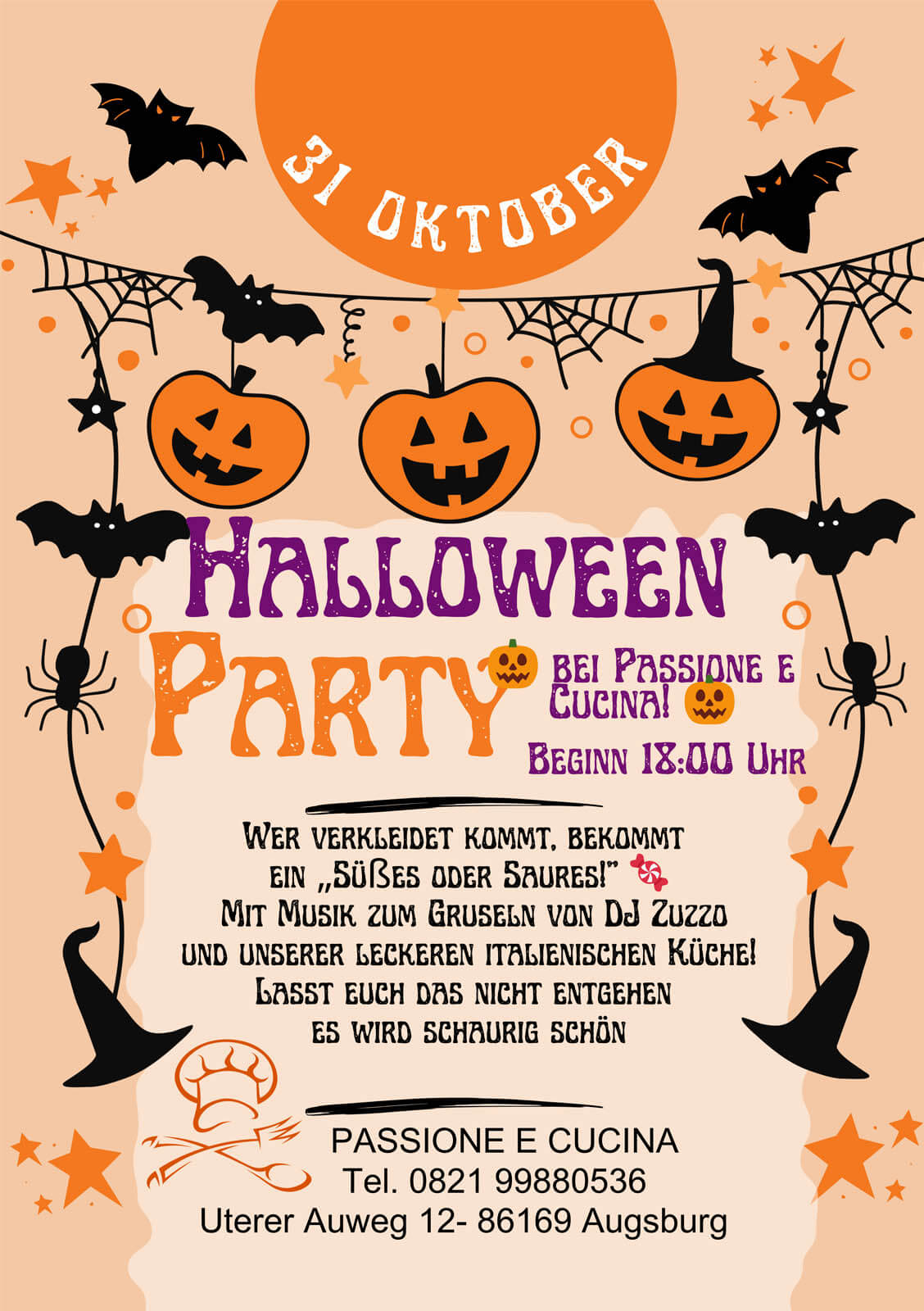 Passione e Cucina, Unterer Auweg 12, 86169 Augsburg, Tel: 0821-99880536